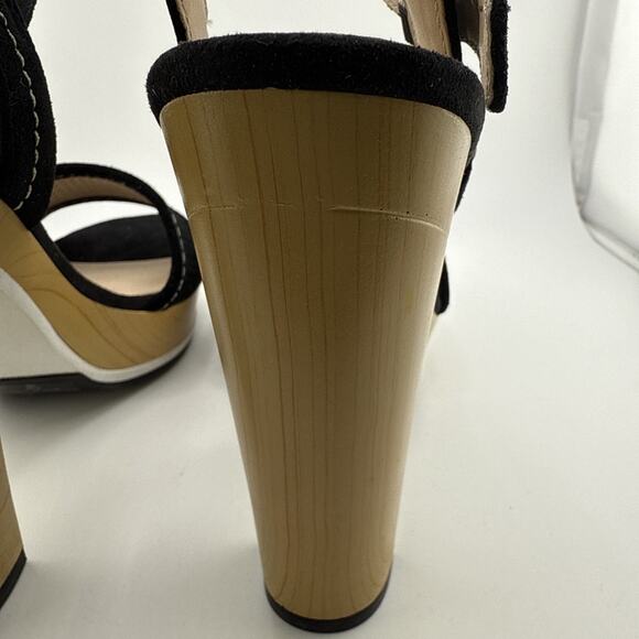 Tommy Hilfiger Women's Weslee Women’s 8.5 Black Suede Platform Heeled Sandal NEW - Picture 8 of 16